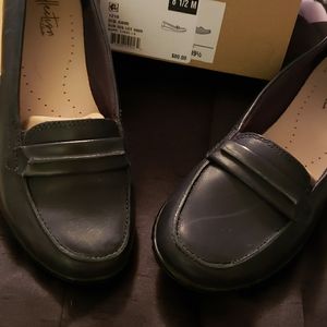 Clarks Navy leather shoes